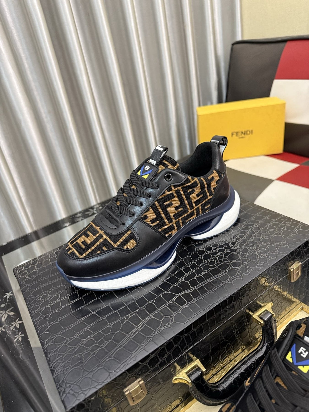 Fendi Men's Patterned Low-Top Sneakers — front