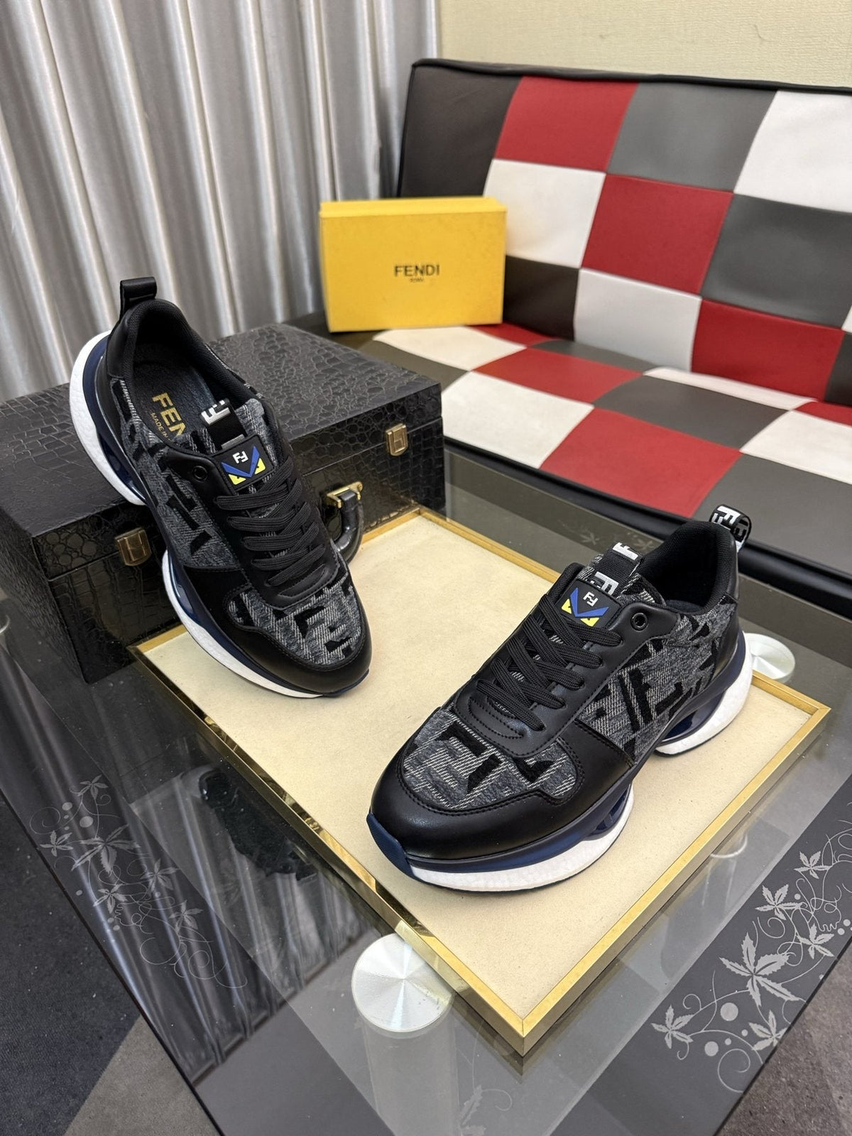 Fendi Men's Patterned Low-Top Sneakers — front