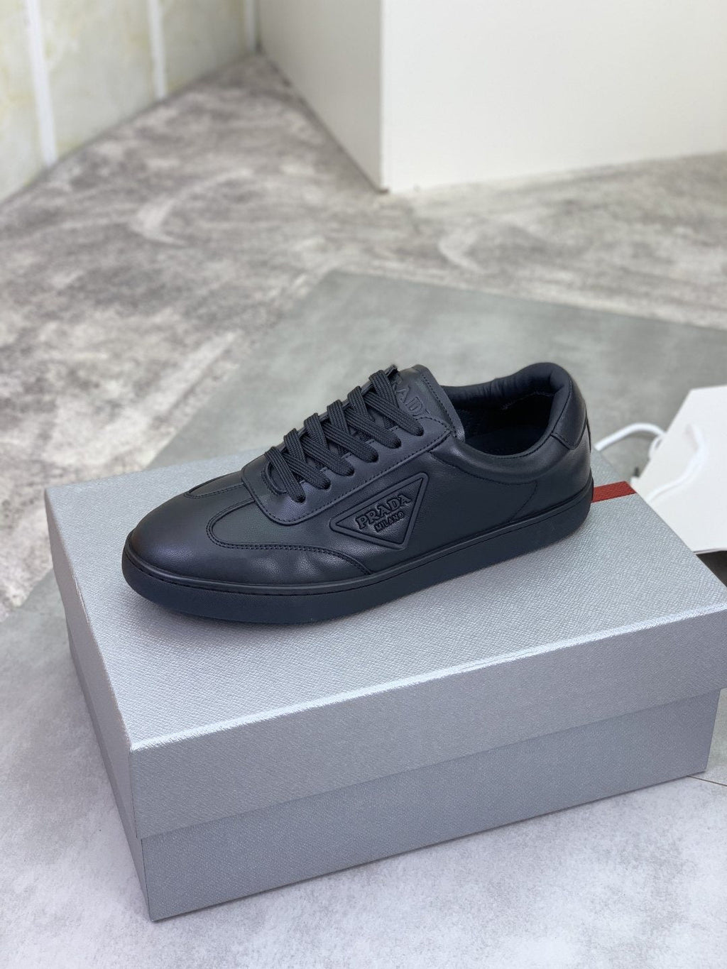 Prada Paneled Low-Top Sneakers — side
