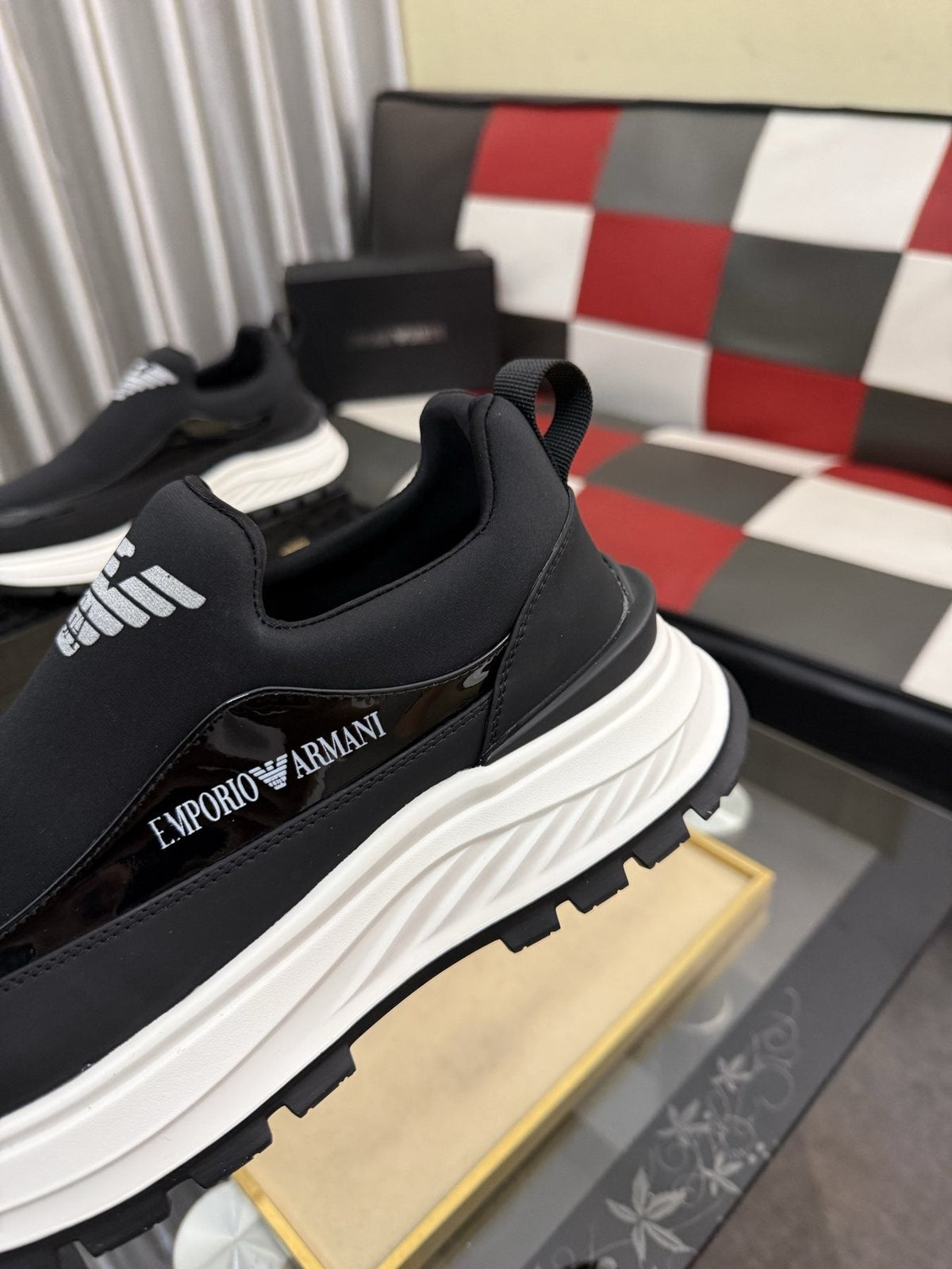 Armani Paneled Slip-On Sneakers — detail