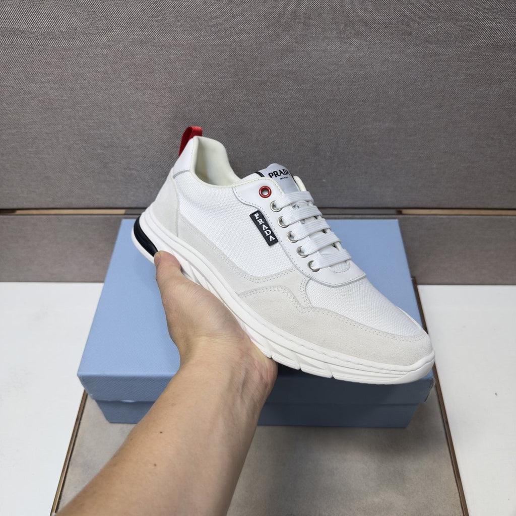 Prada Men's Paneled Low-Top Sneakers — model