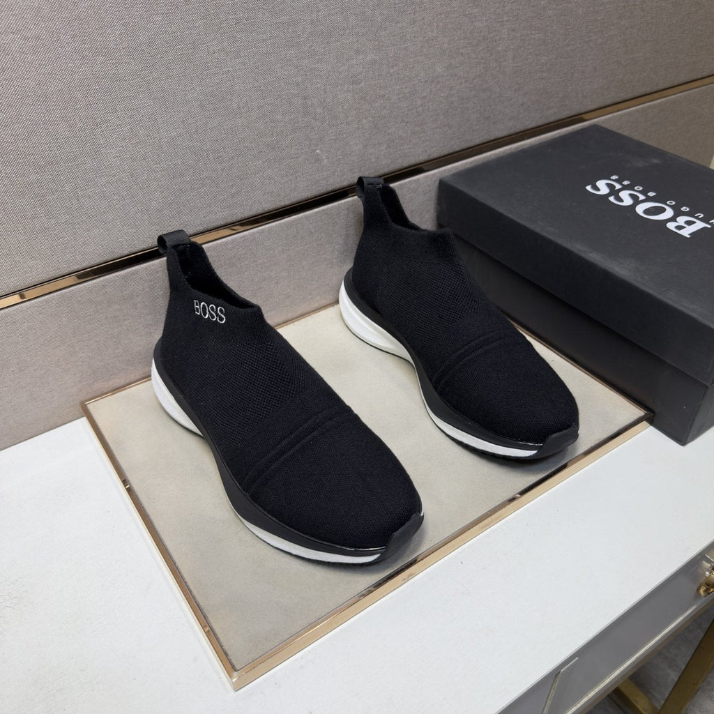 BOSS Textured Slip-On Sneakers — front