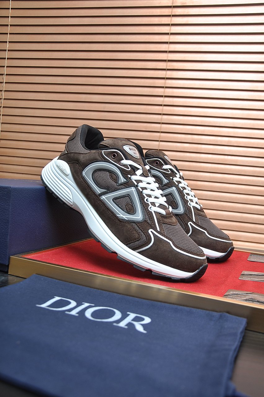 Dior Men's Paneled Low-Top Sneakers — front