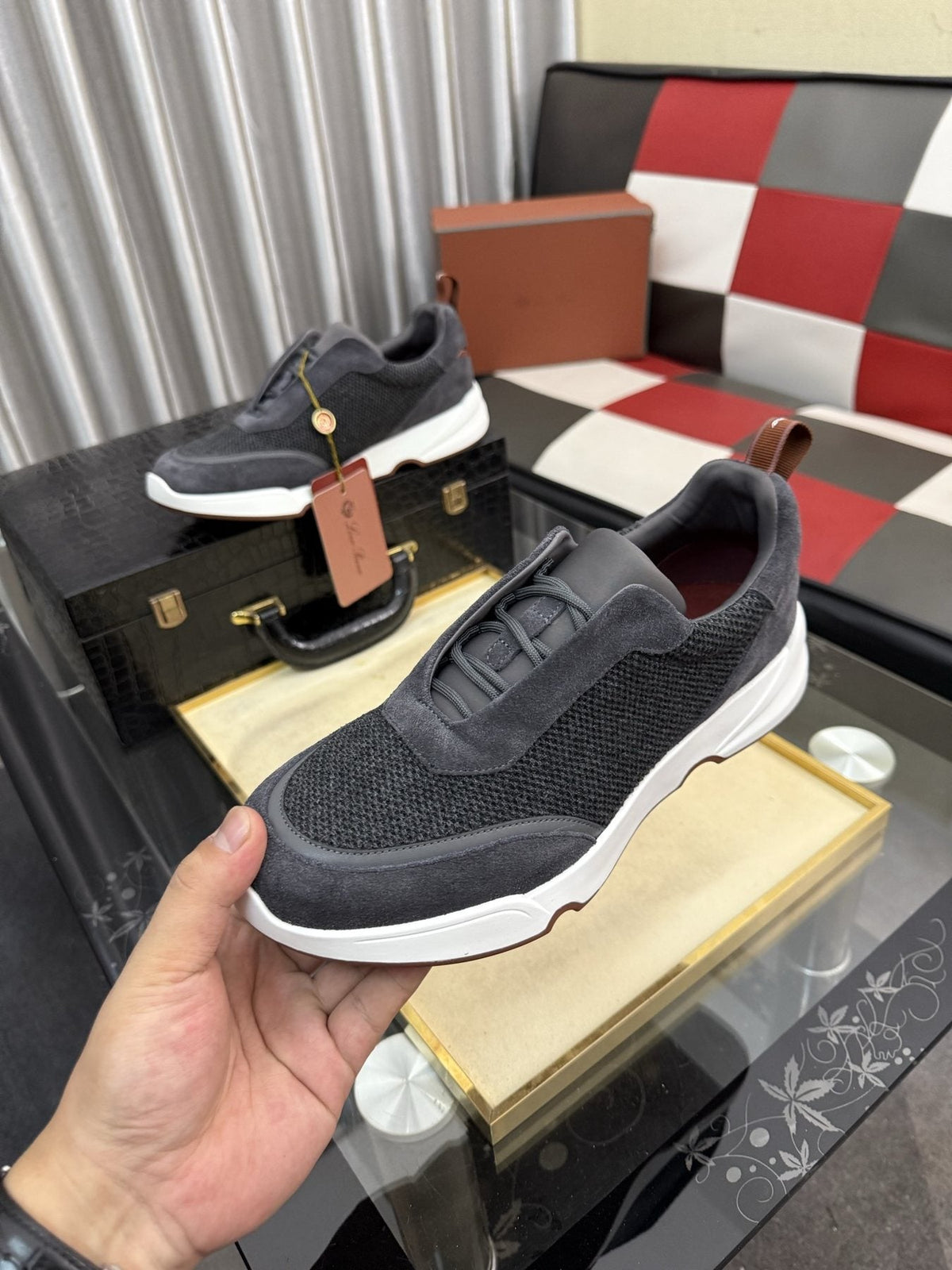 Loro Piana WeekendWalk Men's Lace-Up Sneakers — model