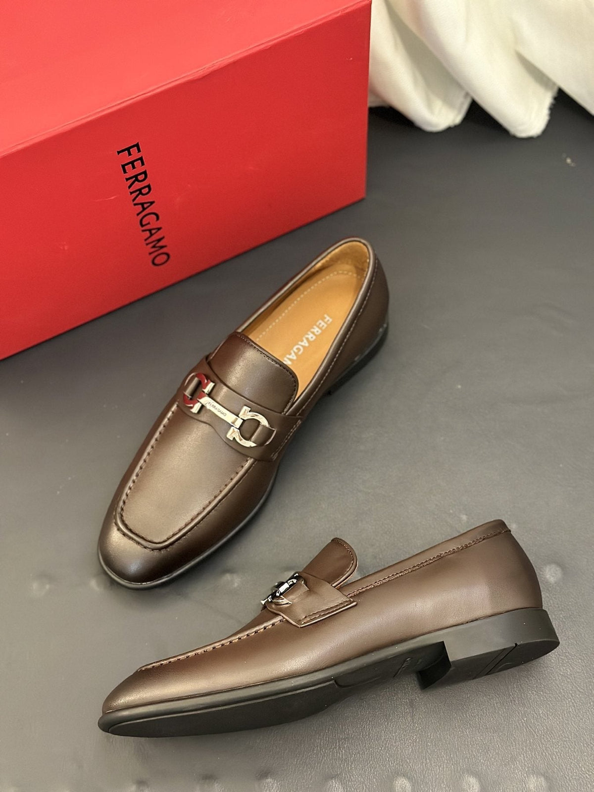 Ferragamo Metal-Bit Loafers — side