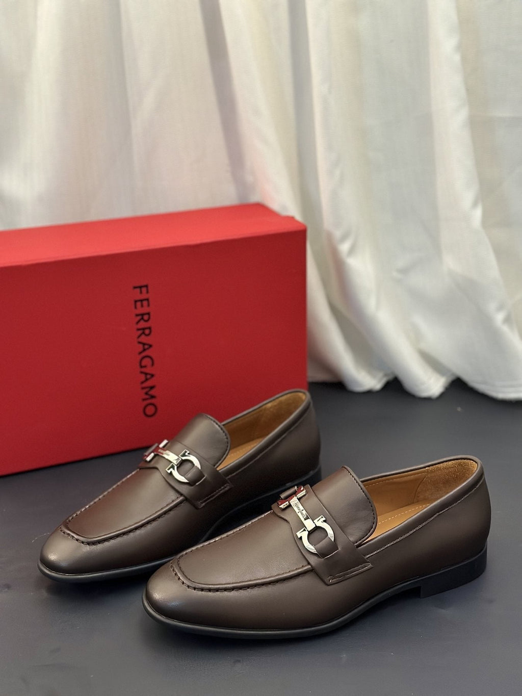 Ferragamo Metal-Bit Loafers — front