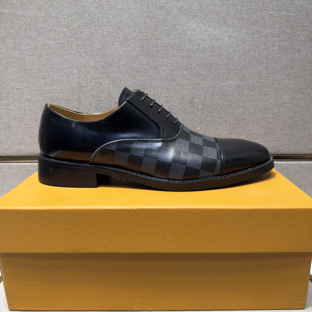Louis Vuitton Check-Panel Lace-Up Dress Shoes — side