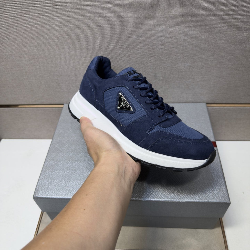 Prada Men's Paneled Low-Top Sneakers — model