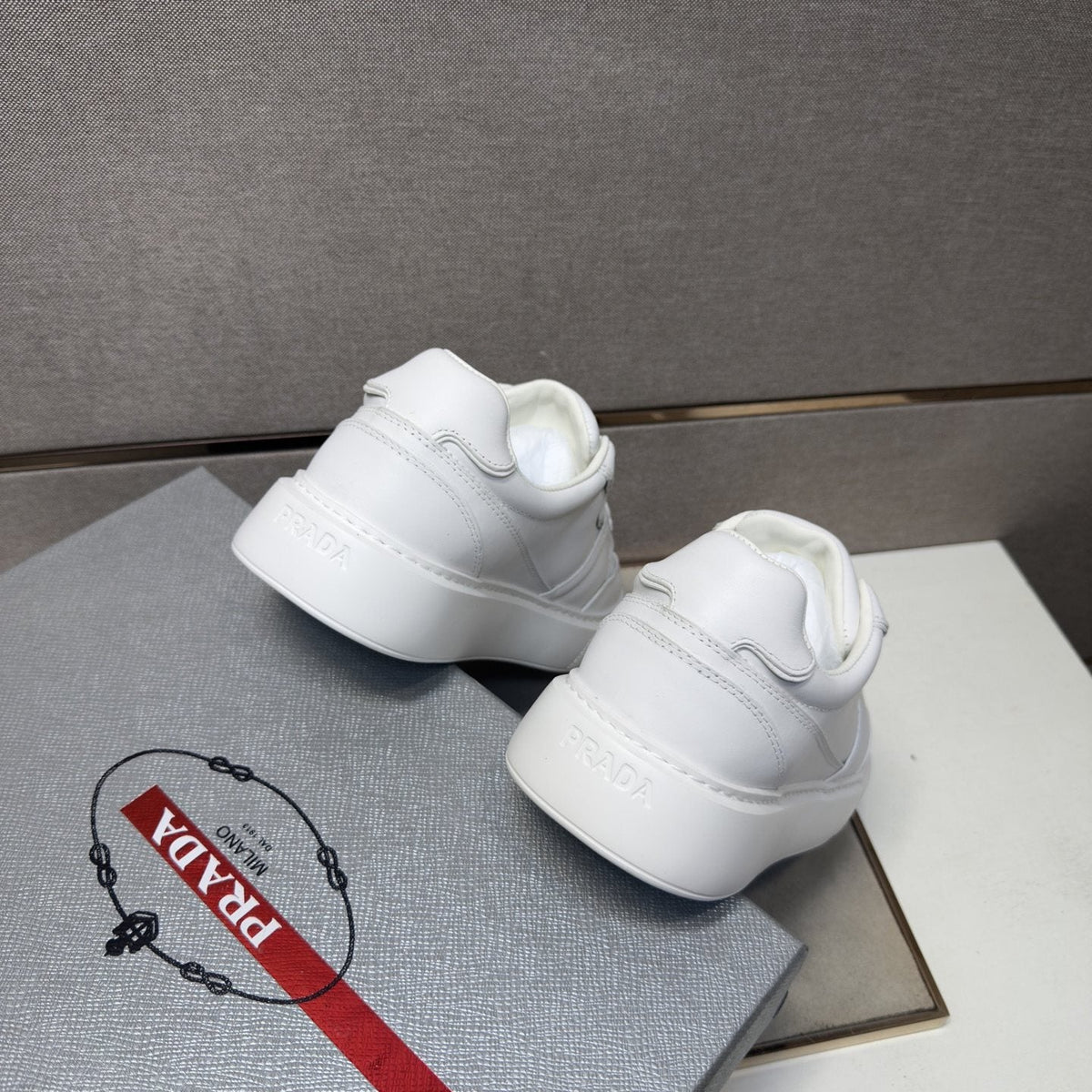 Prada Men's Paneled Low-Top Sneakers — back