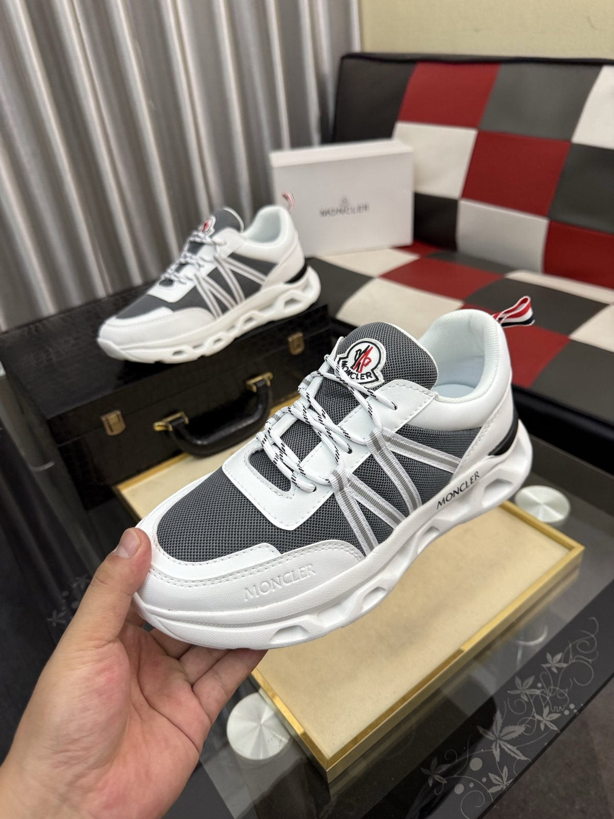 Moncler Paneled Low-Top Sneakers — model