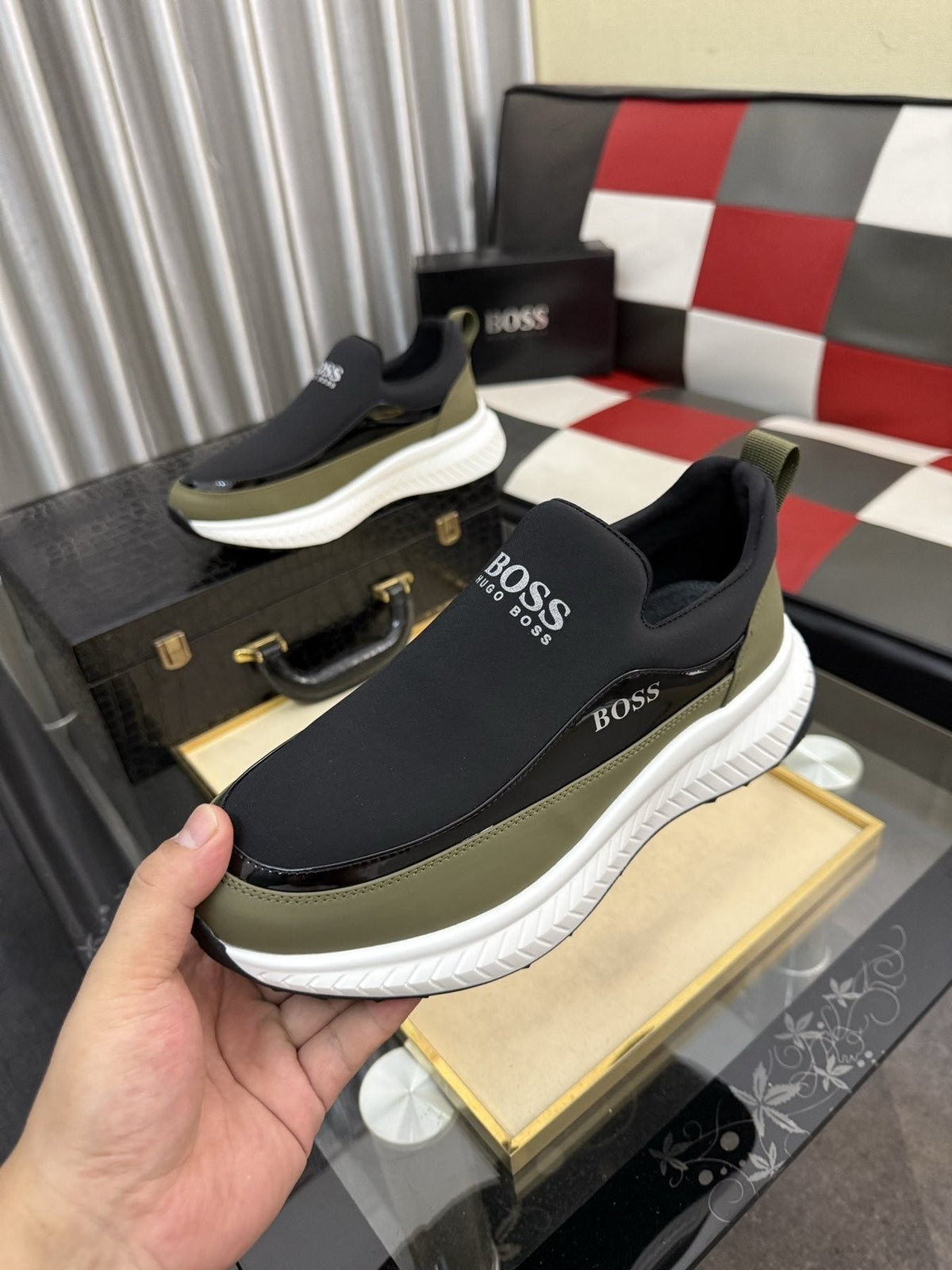 Hugo Boss Thick-Sole Slip-On Sneakers — model