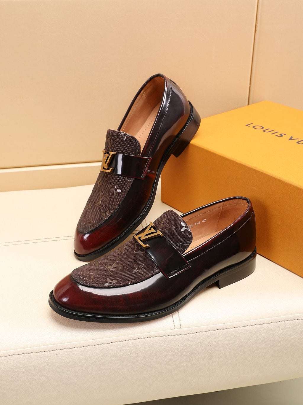 Louis Vuitton Patterned Vamp Loafers — front