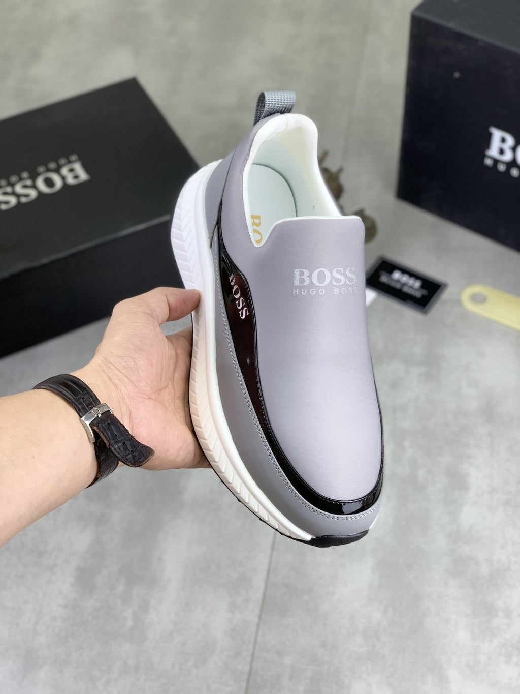 BOSS Low-Top Slip-On Sneakers — model