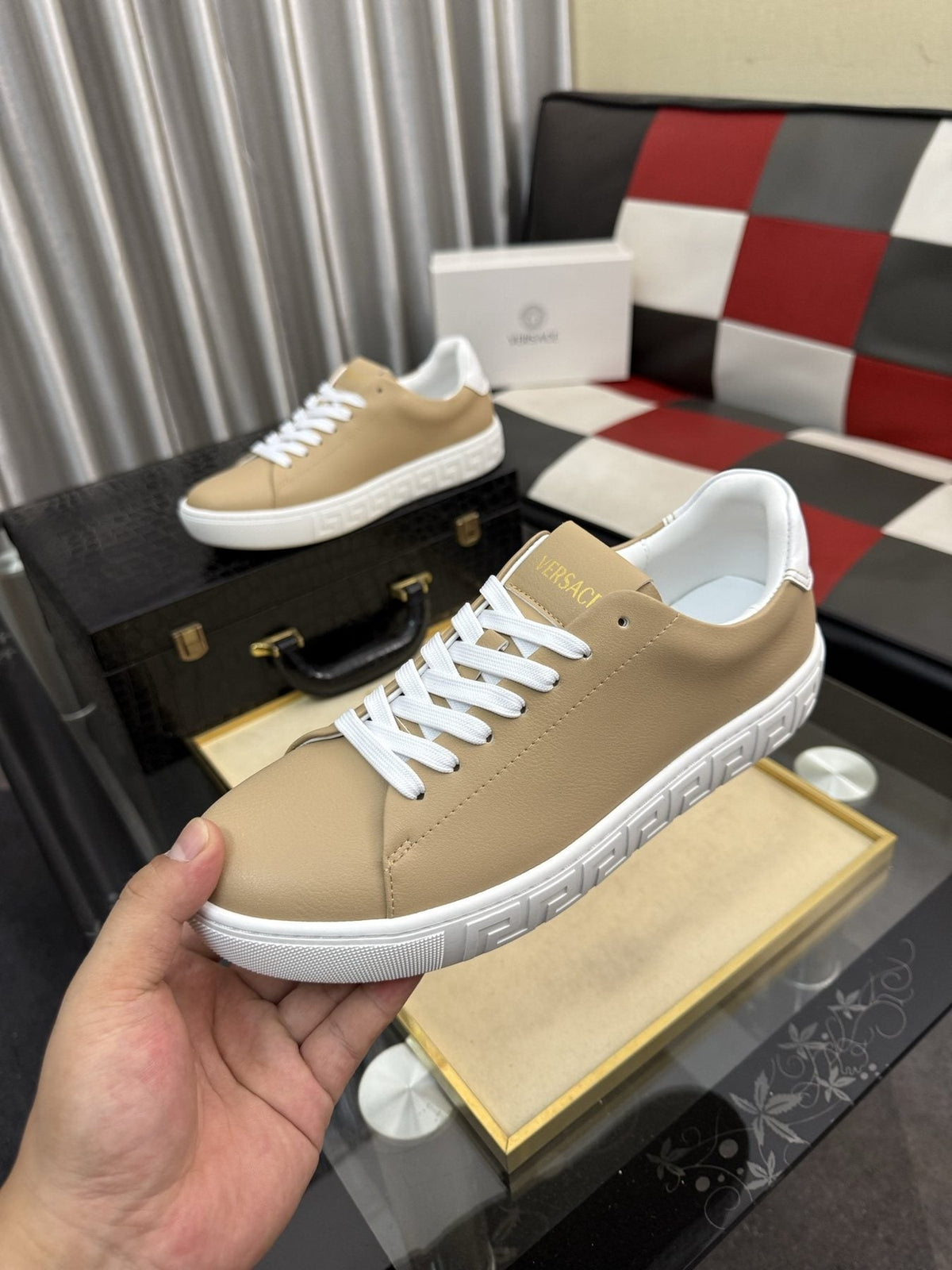 Versace Low-Top Lace-Up Sneakers — front