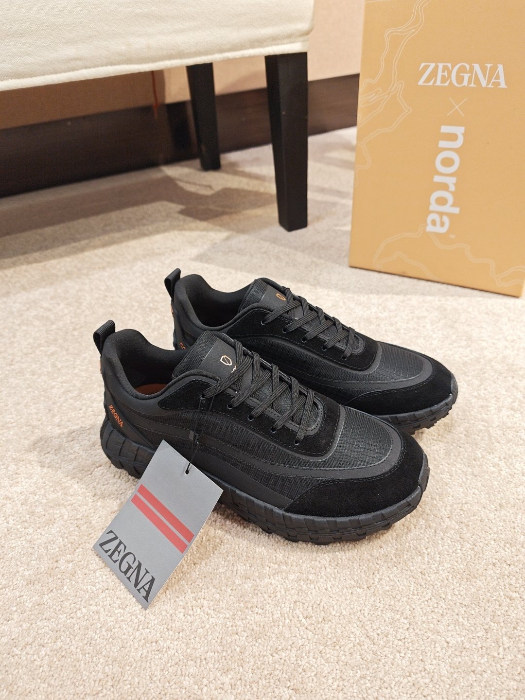 ZEGNA Paneled Low-Top Sneakers — front