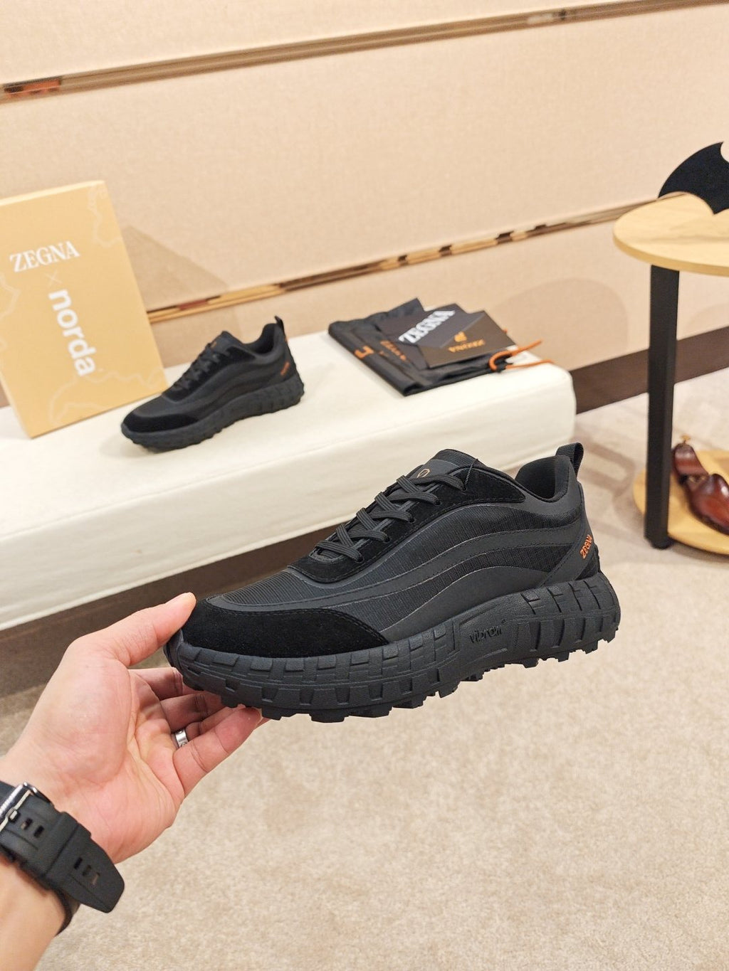 ZEGNA Paneled Low-Top Sneakers — model