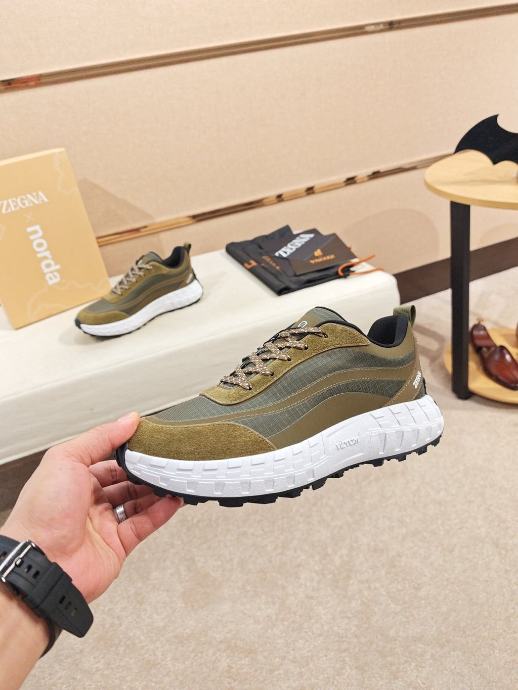 ZEGNA Paneled Low-Top Sneakers — model
