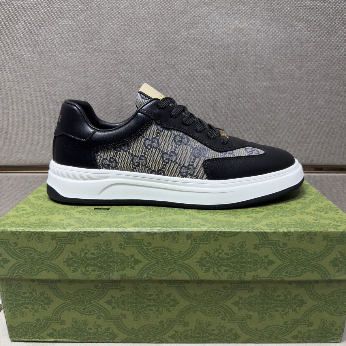Gucci Men's Patterned-Panel Sneakers — side
