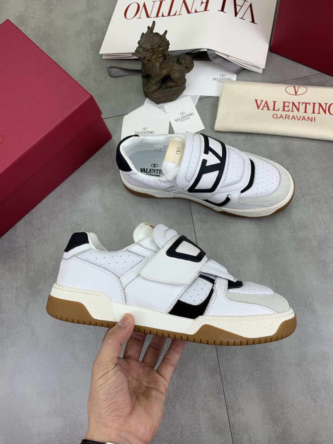 Valentino Double-Strap Low-Top Sneakers — model