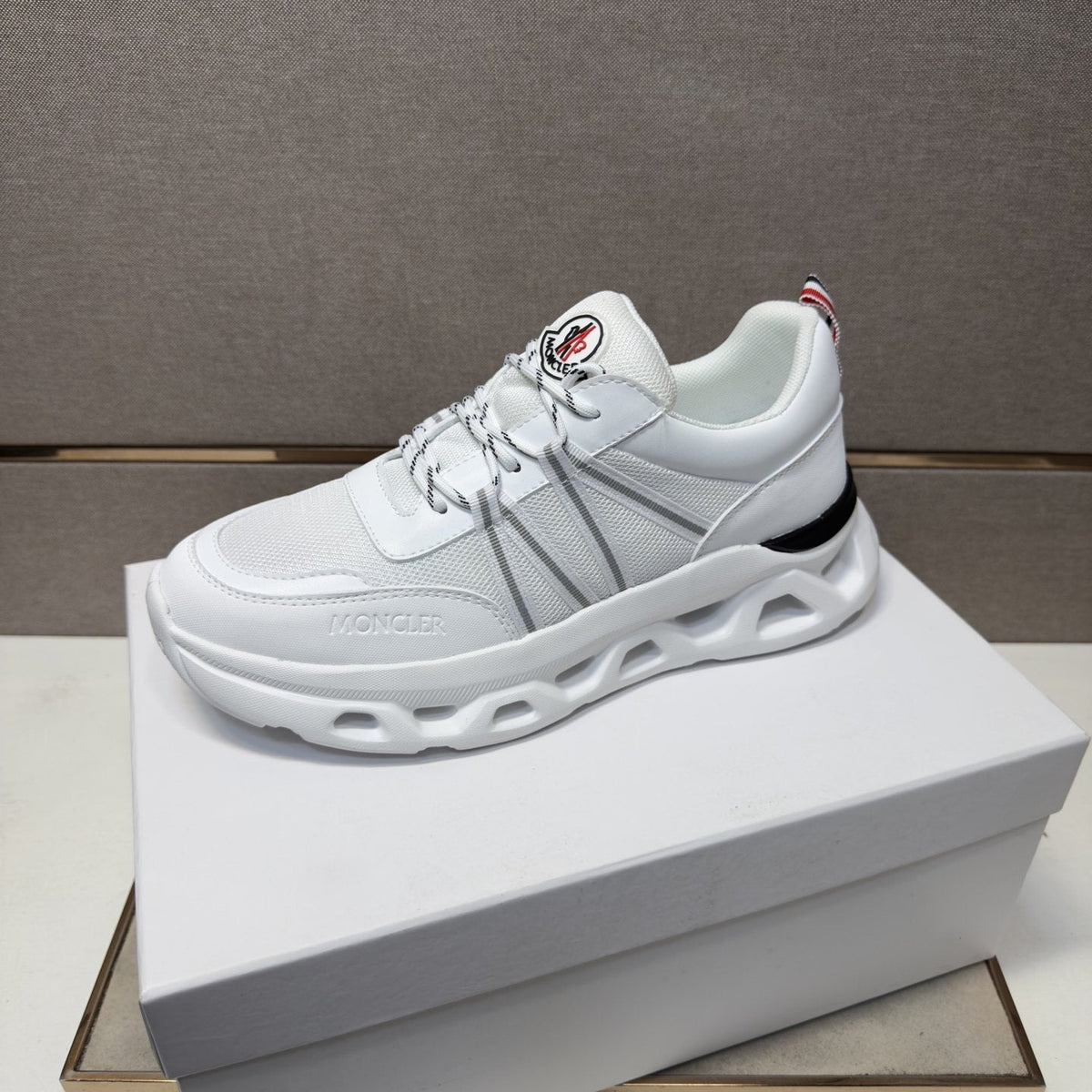 Moncler Men's Layered Lace-Up Sneakers — side