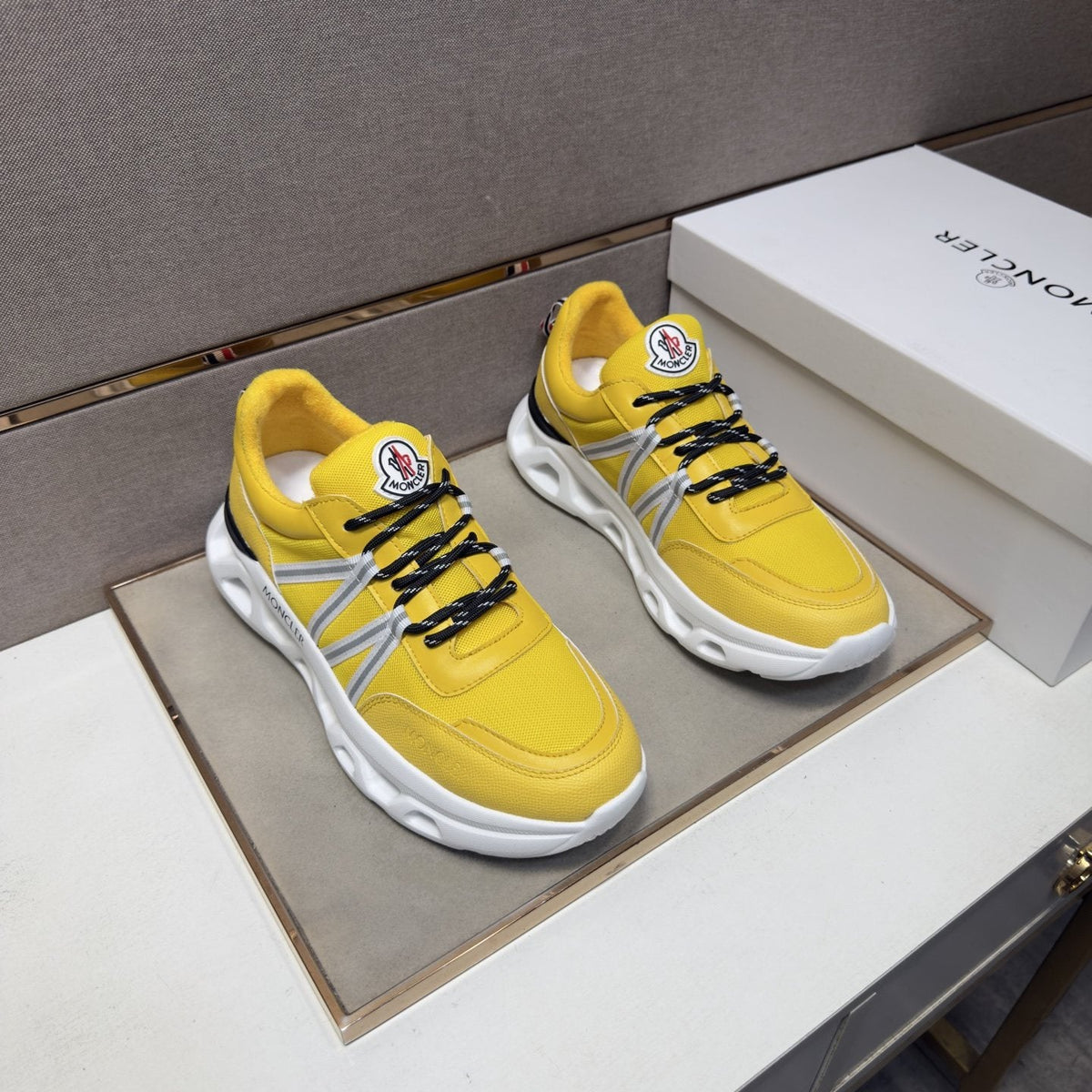 Moncler Men's Layered Lace-Up Sneakers — front