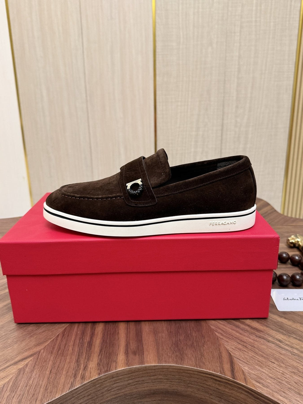 Salvatore Ferragamo Men's Strap-Detail Slip-On Shoes — side