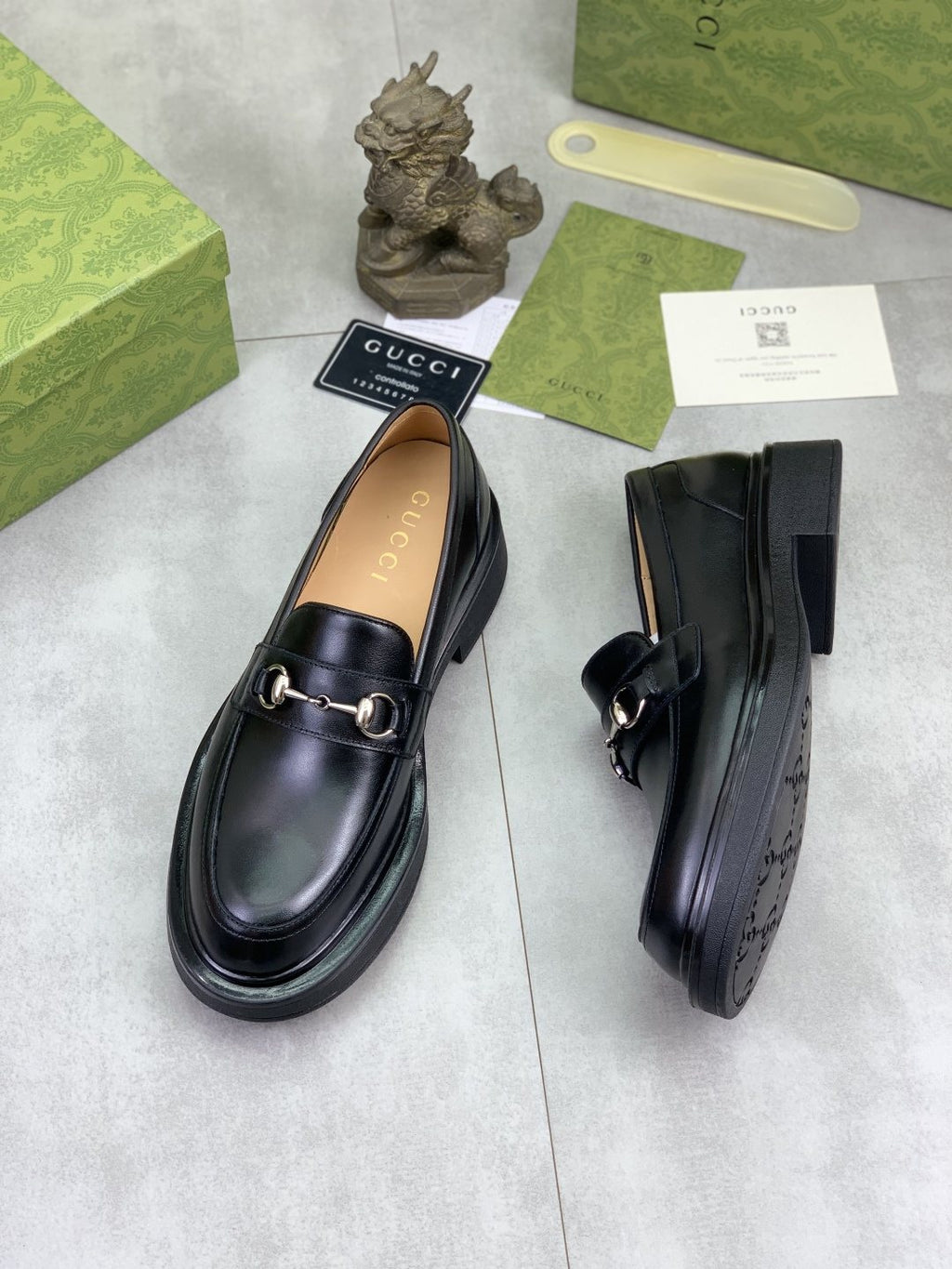 Gucci Men's Metal-Bit Loafers — front