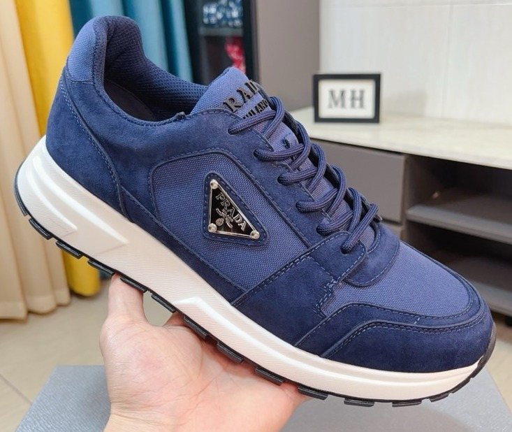 Prada Men's Paneled Low-Top Sneakers — front
