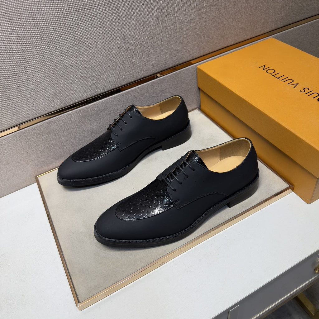 Louis Vuitton Textured Vamp Lace-Up Dress Shoes — side