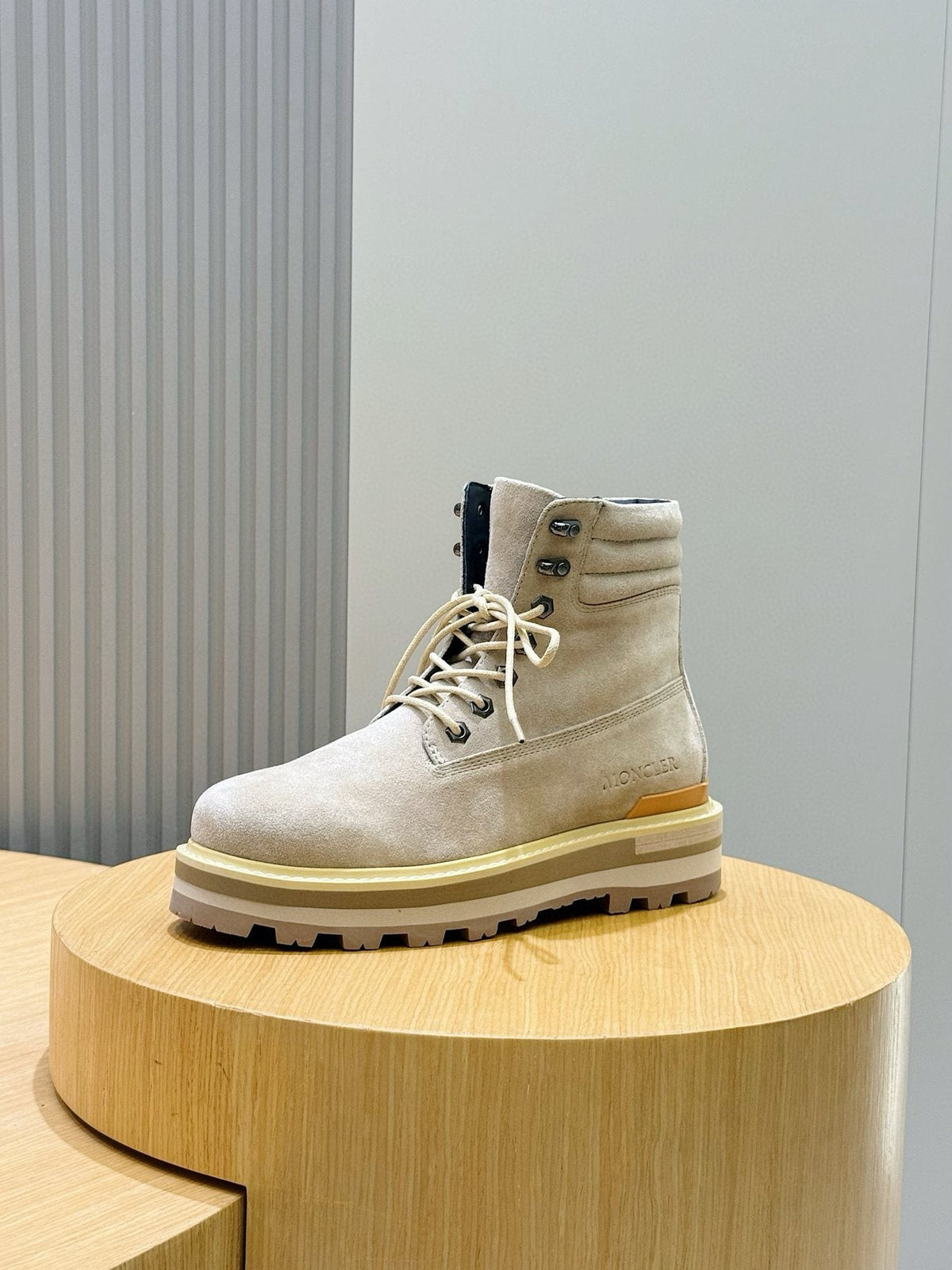 Moncler Men's Suede Lace-Up Ankle Boots — side