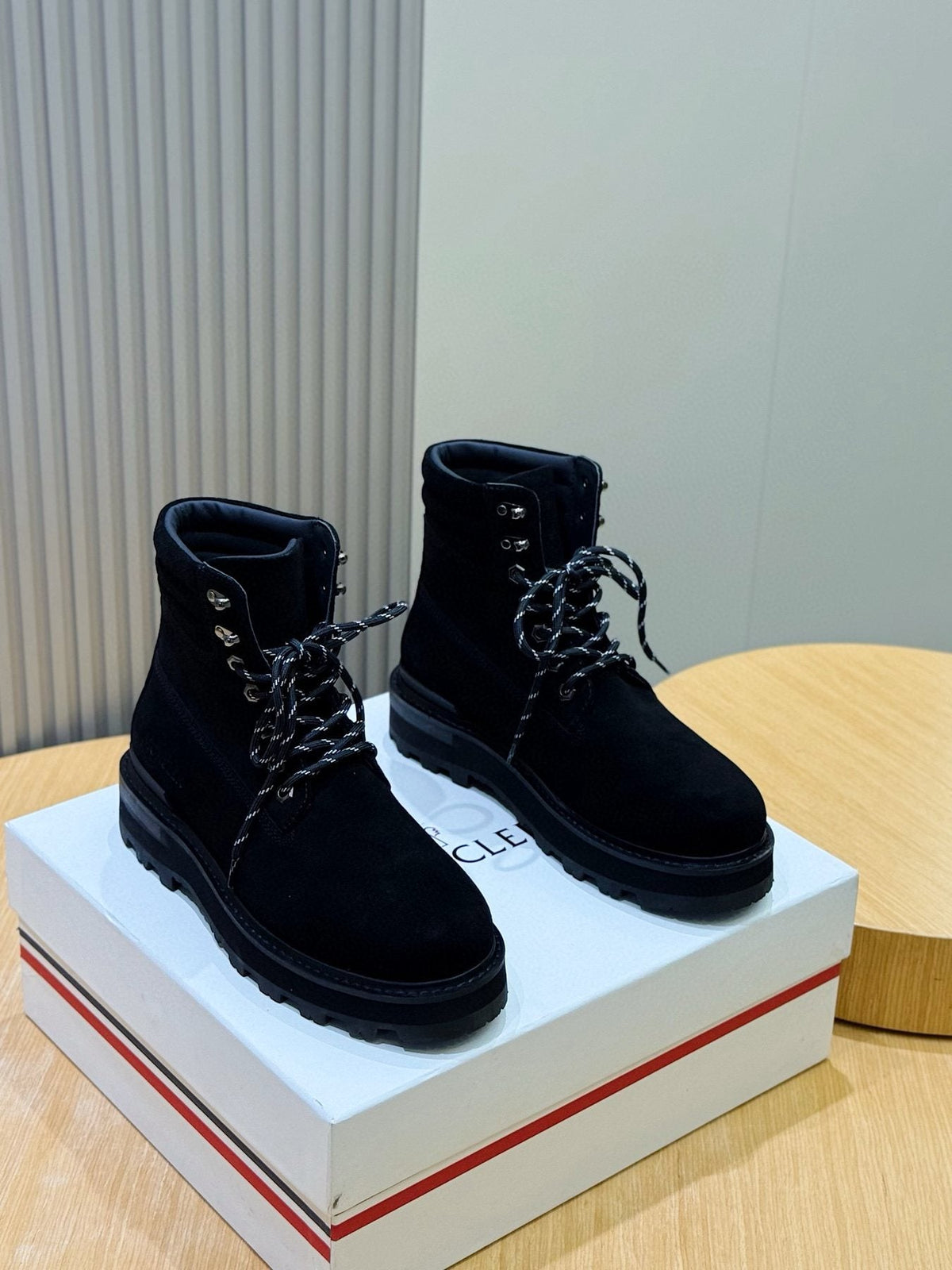 Moncler Men's Suede Lace-Up Ankle Boots — front
