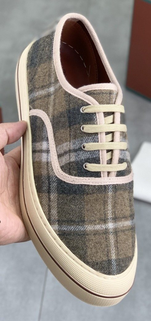 Loro Piana Plaid Lace-Up Casual Shoes — hero
